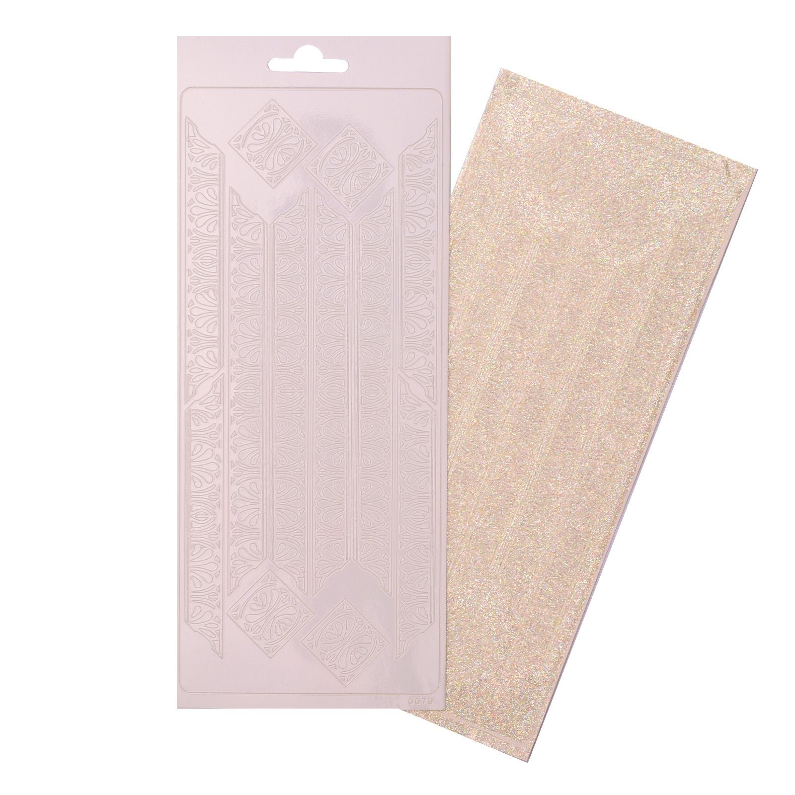 Vaessen creative • autocollant 10x23cm 10pcs ornement blanc