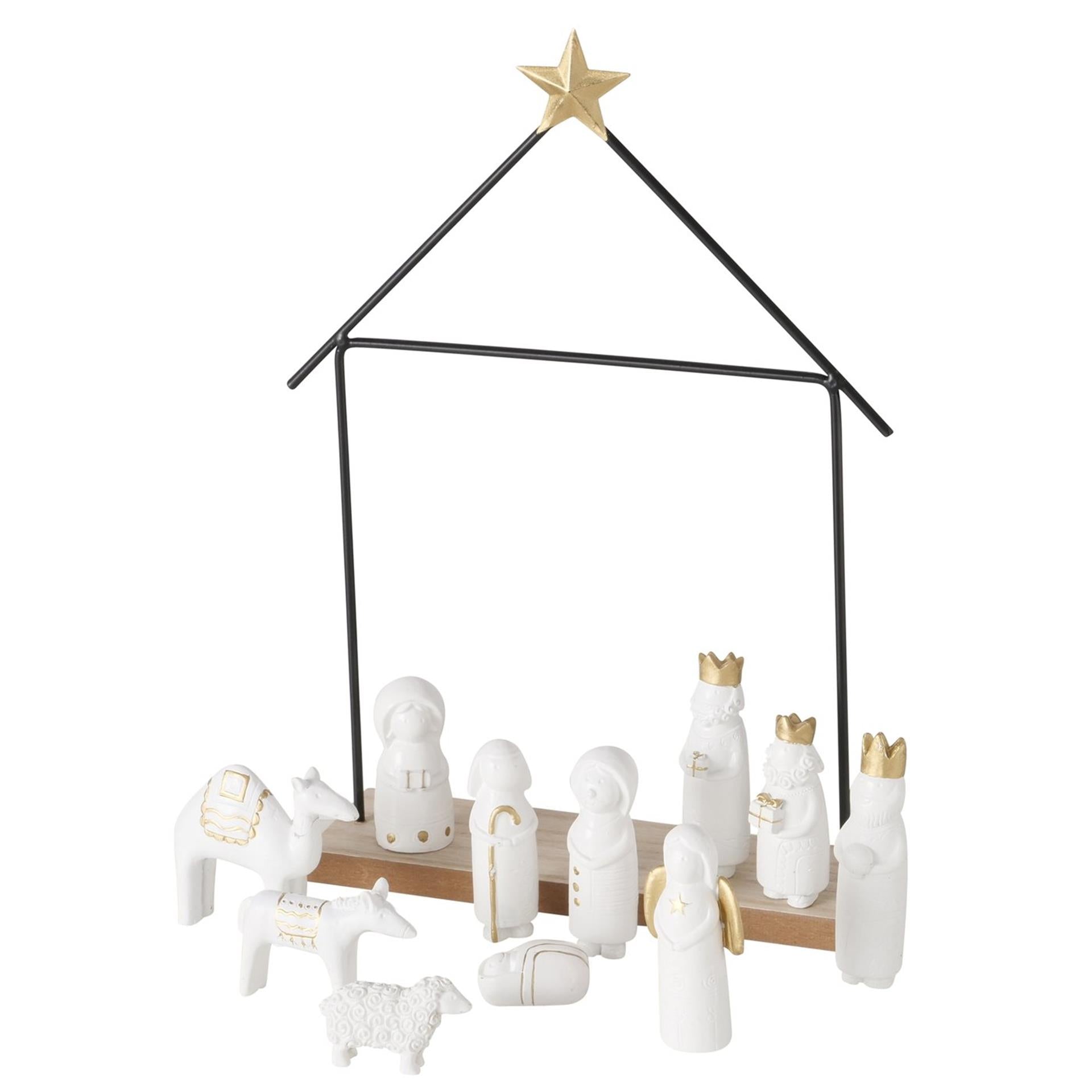 Crèche de Noël Boltze Home 12 pièces 22x6x32cm