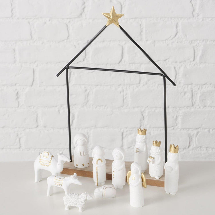 Crèche de Noël Boltze Home 12 pièces 22x6x32cm