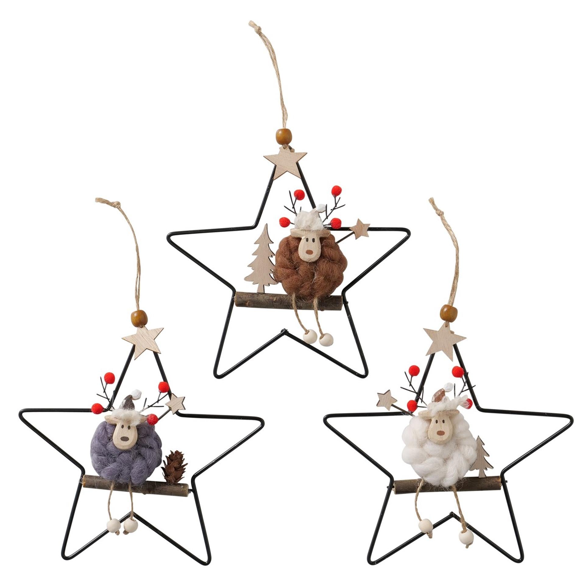 Boltze home Suspension de Noël cerf en étoile métal h18cm