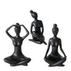 Boltze maison statue yoga femme céramique noire h10cm
