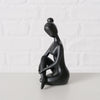 Boltze maison statue yoga femme céramique noire h10cm