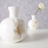 Boltze home vase en faïence h17cm blanc avec impression