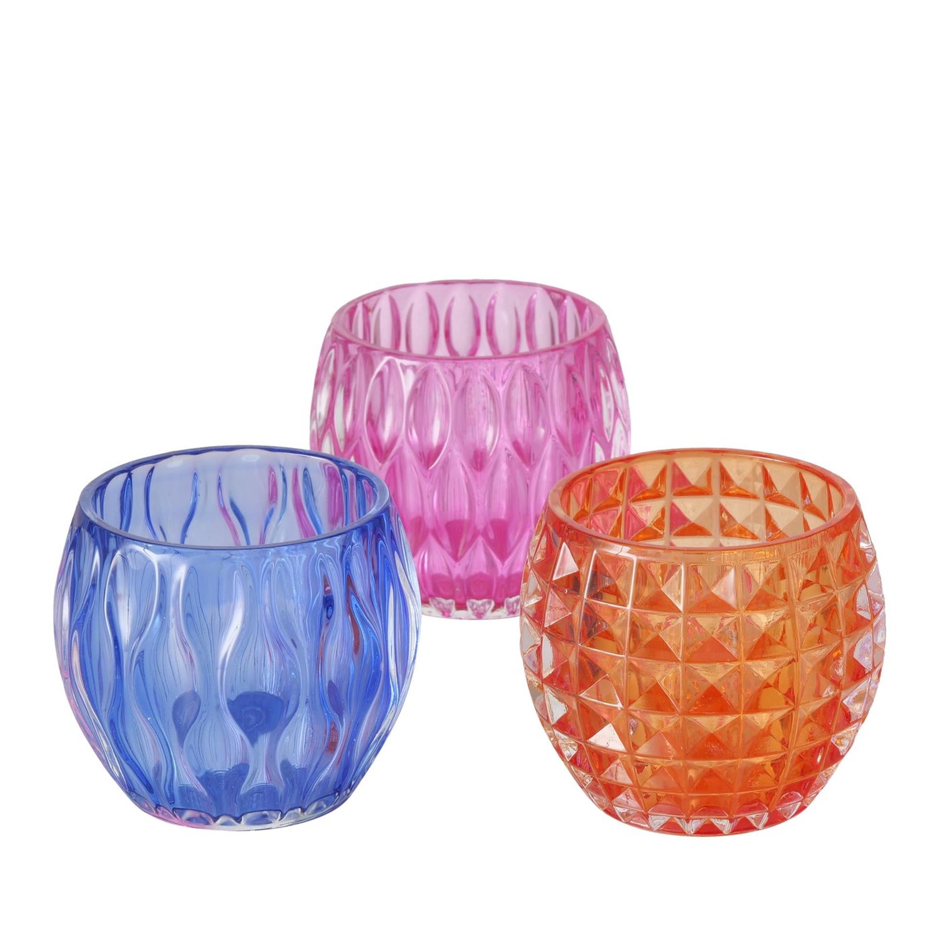 Boltze home photophore verre h8,5cm 3 assortis