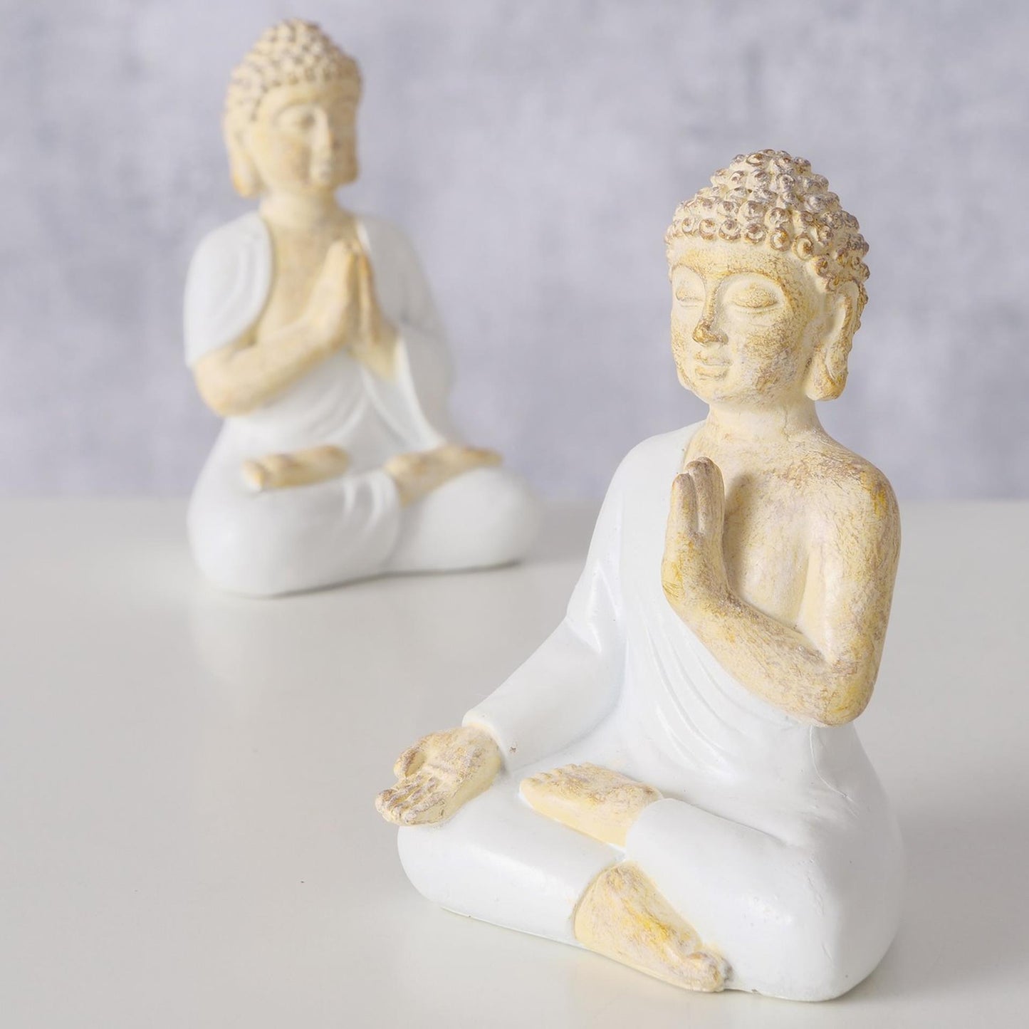 Boltze home statue bouddha h8,5cm 2 assortis