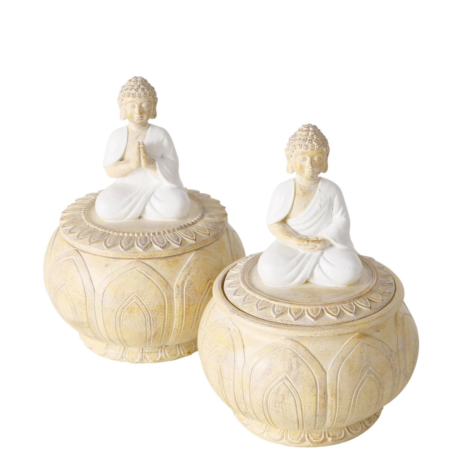 Boltze home pot de rangement buddah h14 2 assortis