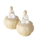 Boltze home pot de rangement buddah h14 2 assortis