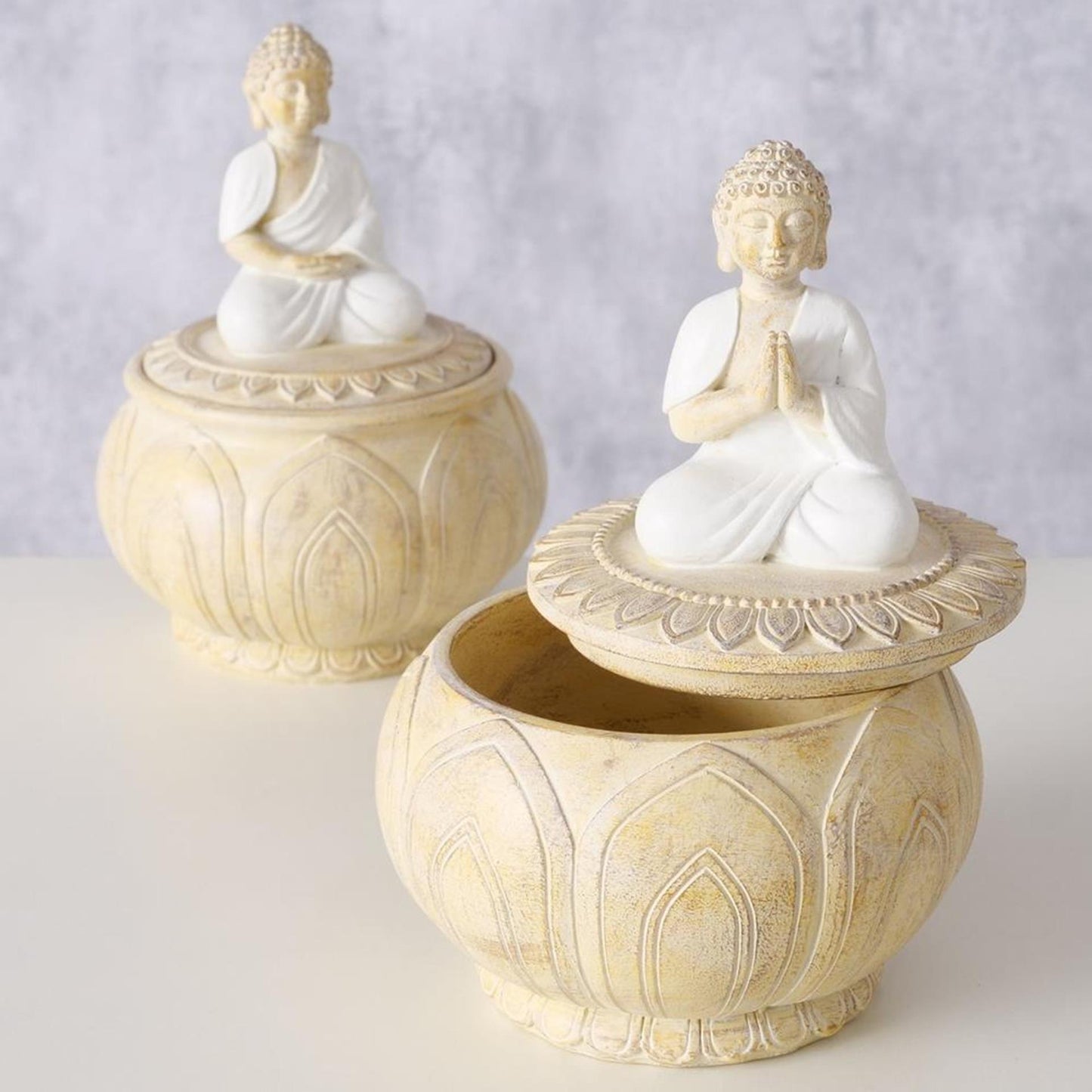 Boltze home pot de rangement buddah h14 2 assortis