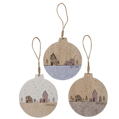 Boltze home déco suspendue maisons en bois 13cm