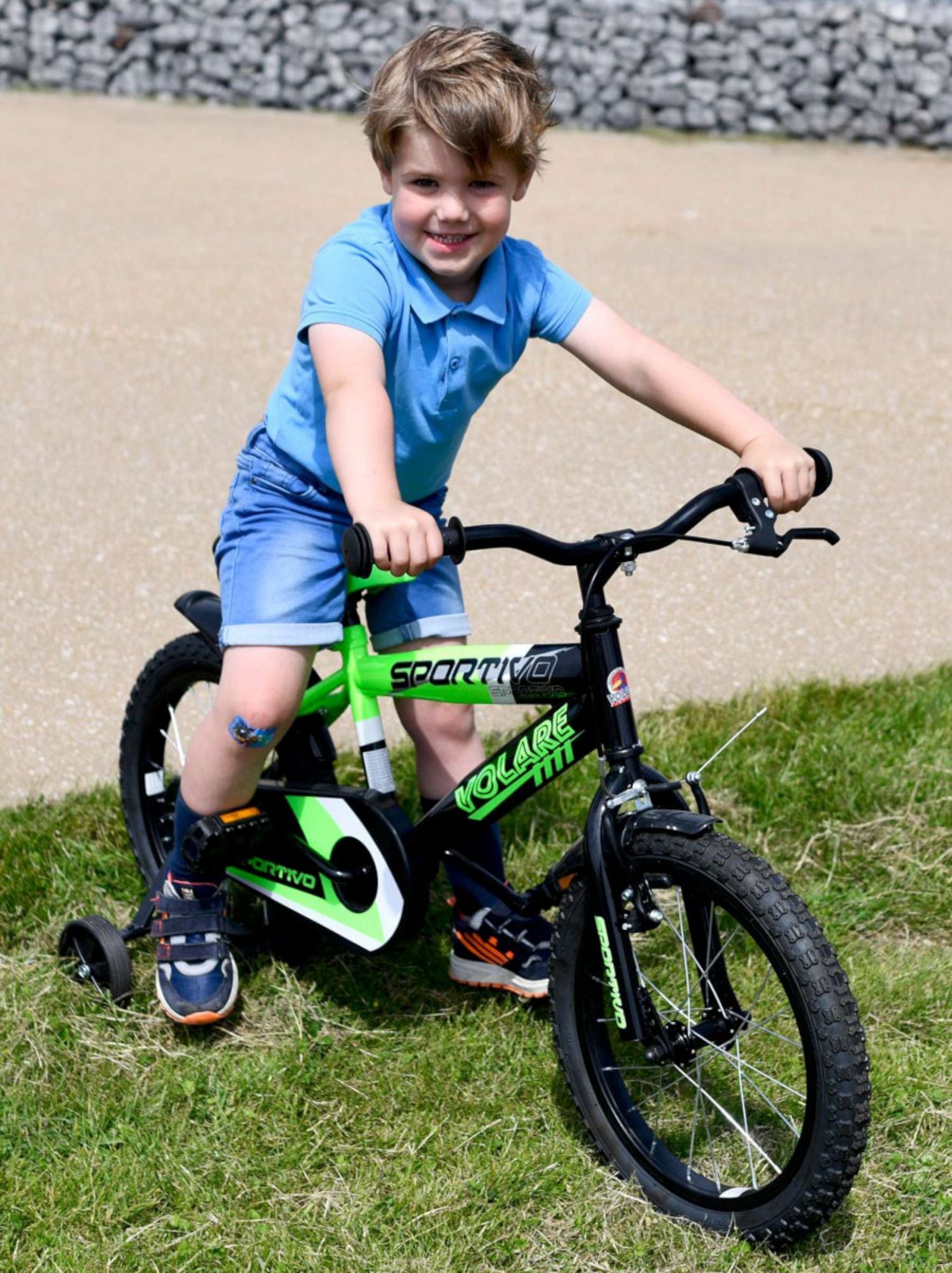 Volare Sportivo Children's Bicycle - Boys - 14 pouces - Black vert néon - 95% assemblé