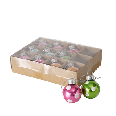 Boltze home boule de Noël mini verre à pois 12 pièces