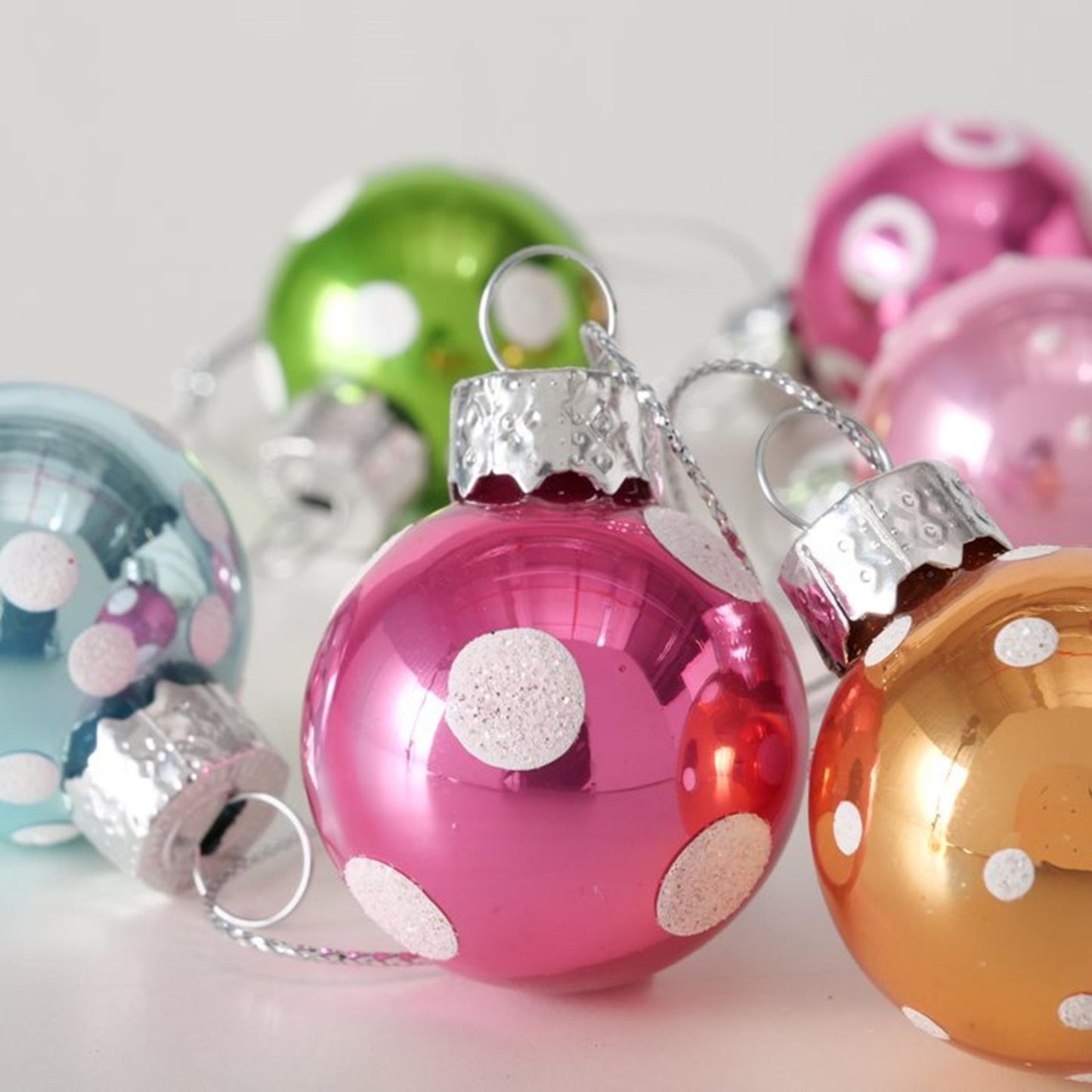Boltze home boule de Noël mini verre à pois 12 pièces