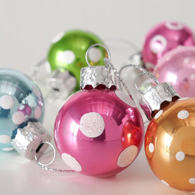 Boltze home boule de Noël mini verre à pois 12 pièces