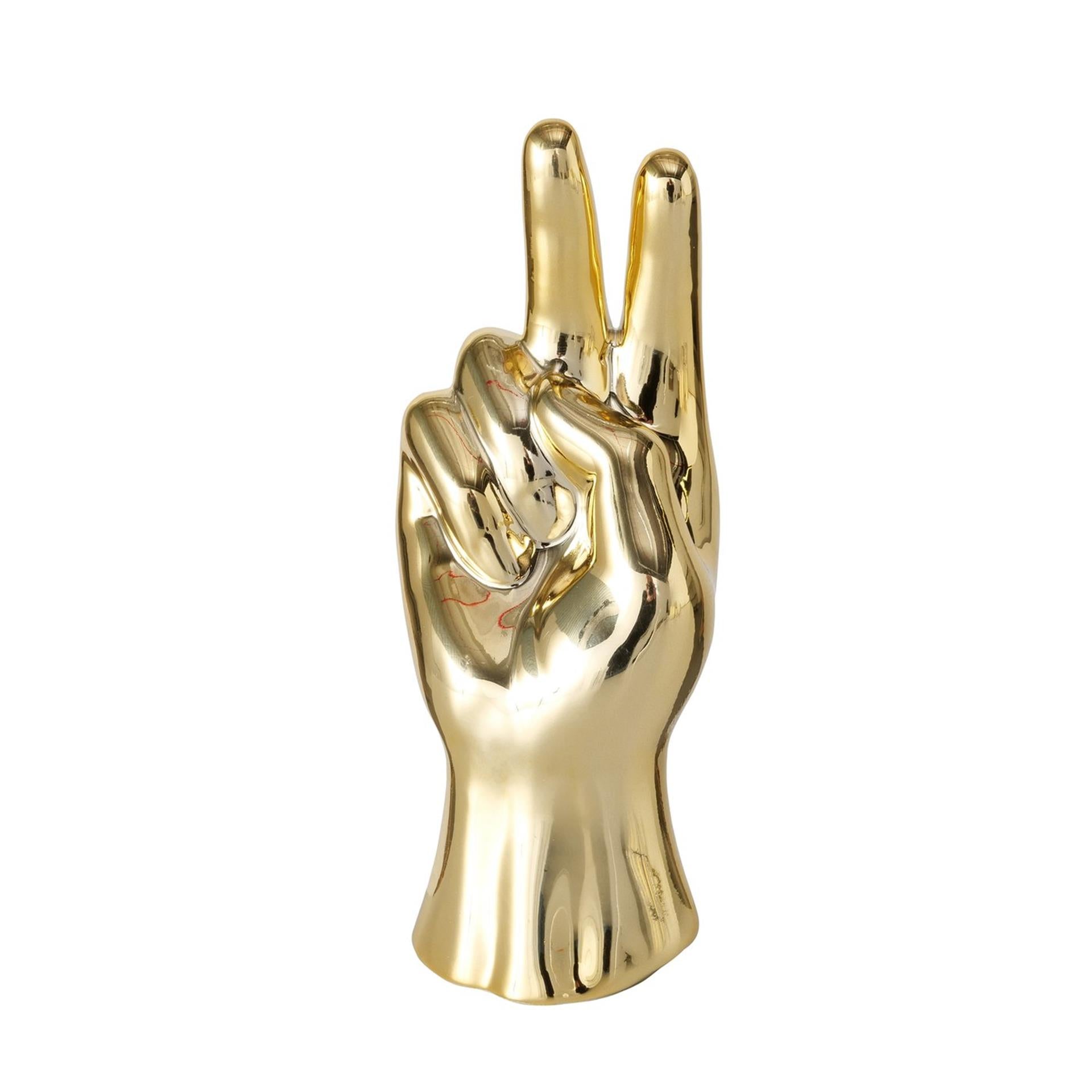 Boltze home statue main h19cm or ou blanc
