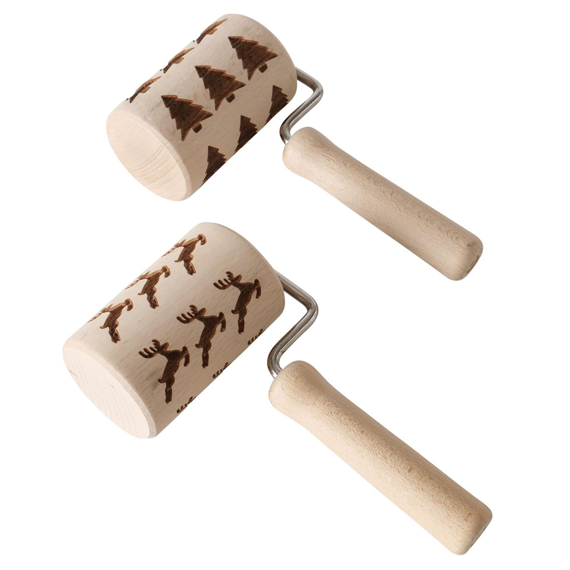 Rouleau à pâtisserie Boltze home avec imprimé de Noël 8x5x17cm