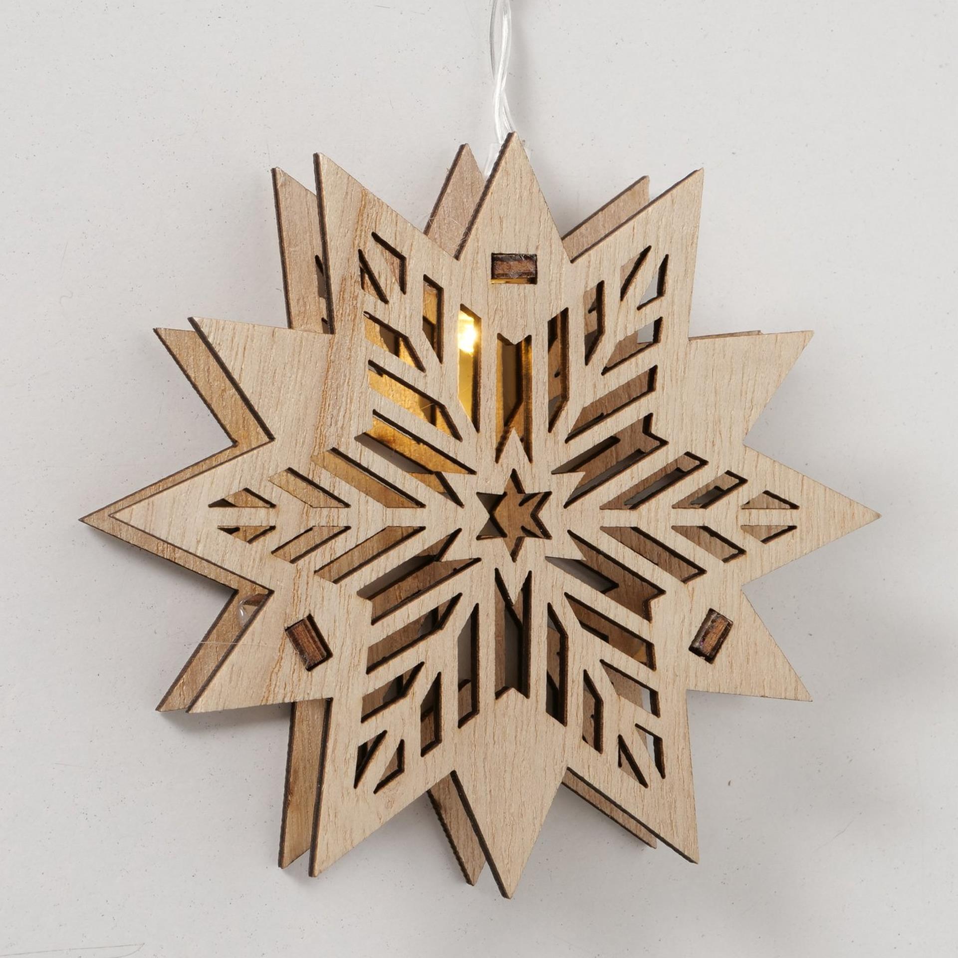 Chaîne lumineuse LED Boltze home avec 10 étoiles en bois