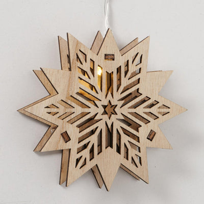 Chaîne lumineuse LED Boltze home avec 10 étoiles en bois