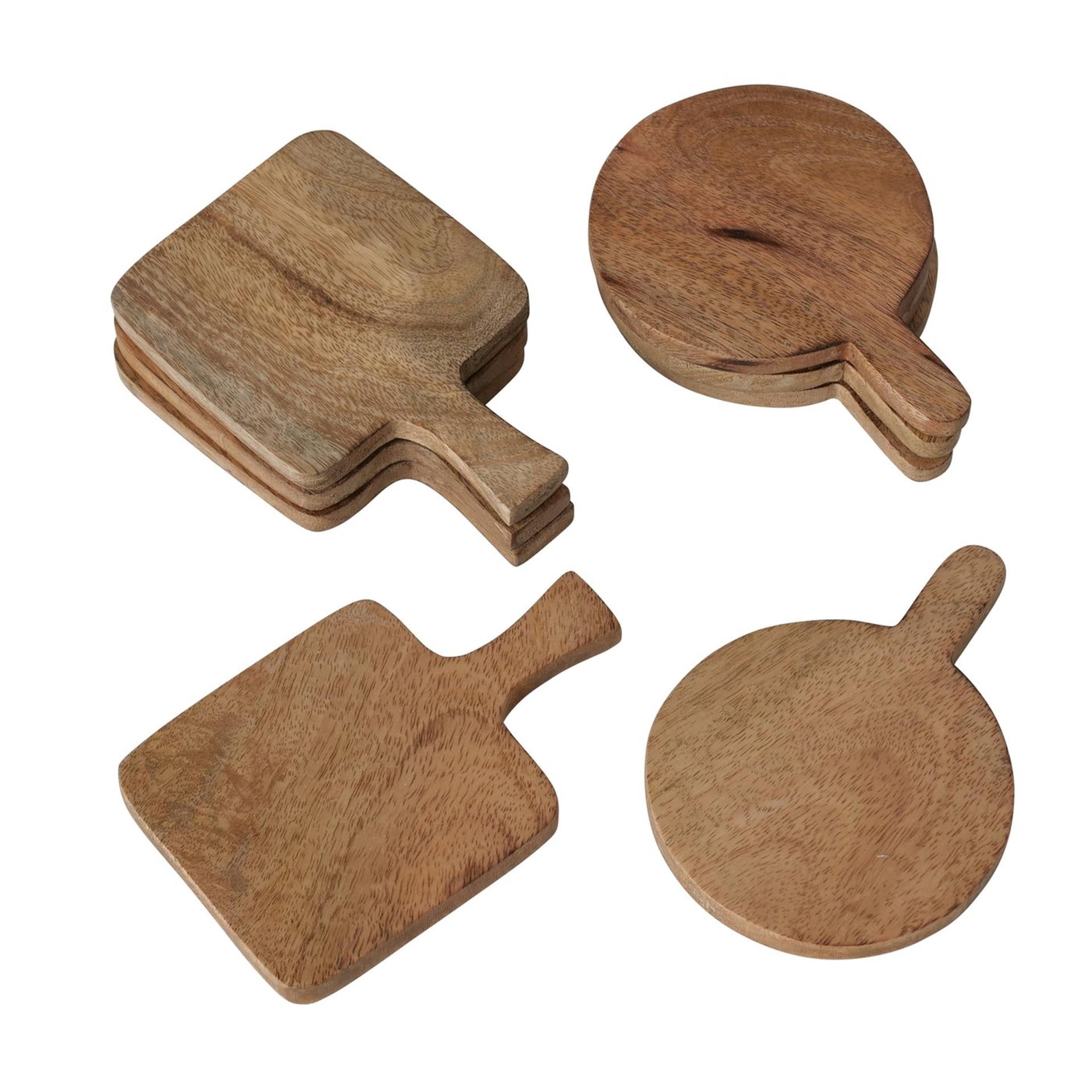 Boltze home dessous de verre bois en forme de planche à découper 4 pcs.