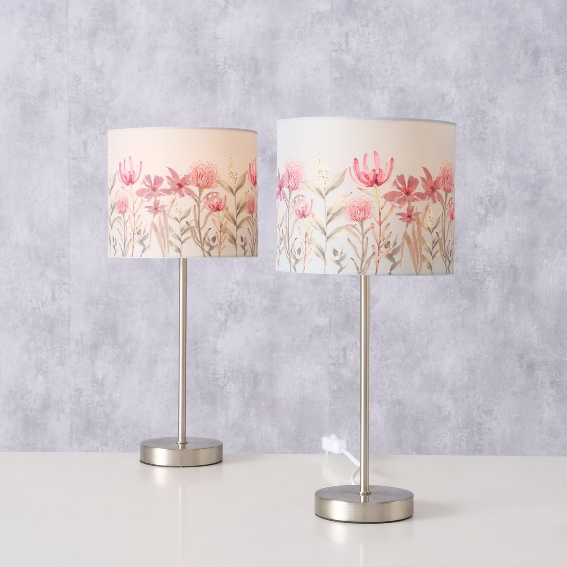 Lampe de table Boltze home avec abat-jour à motif floral h40cm