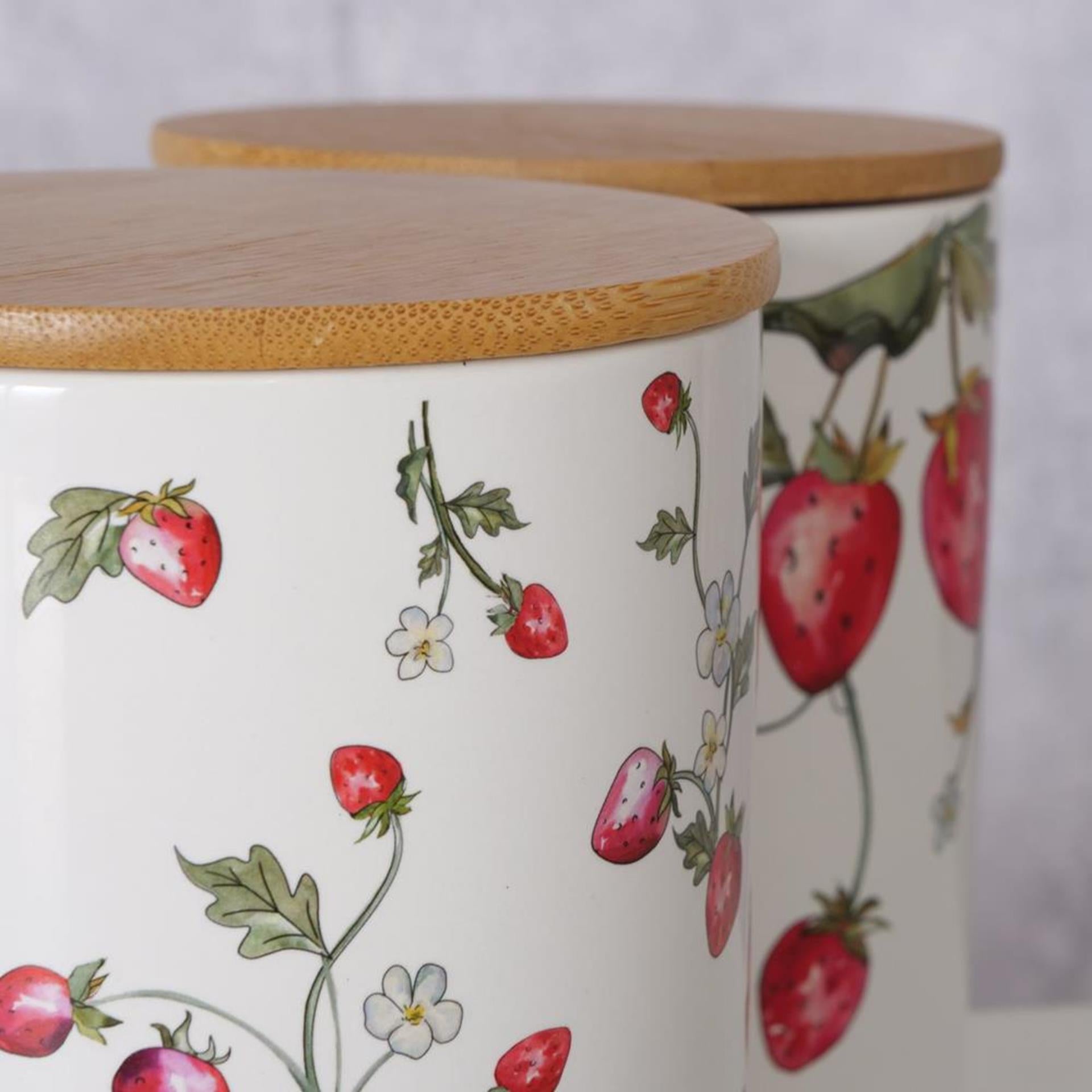 Boltze home pot de rangement fraise faïence h17cm