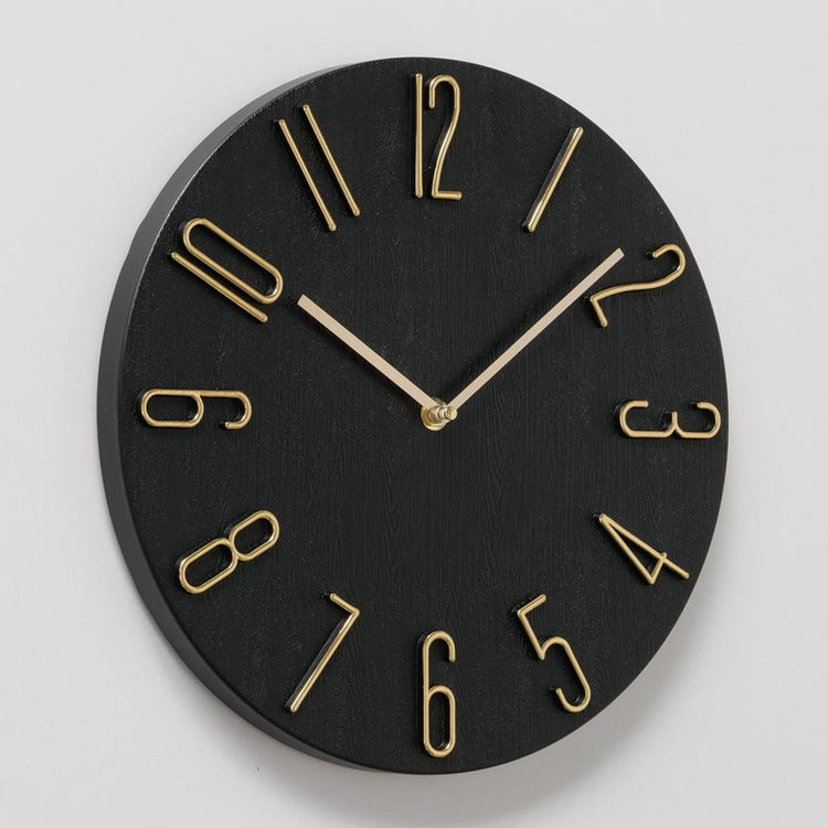 Boltze home horloge murale analogique ø30cm plastique noir
