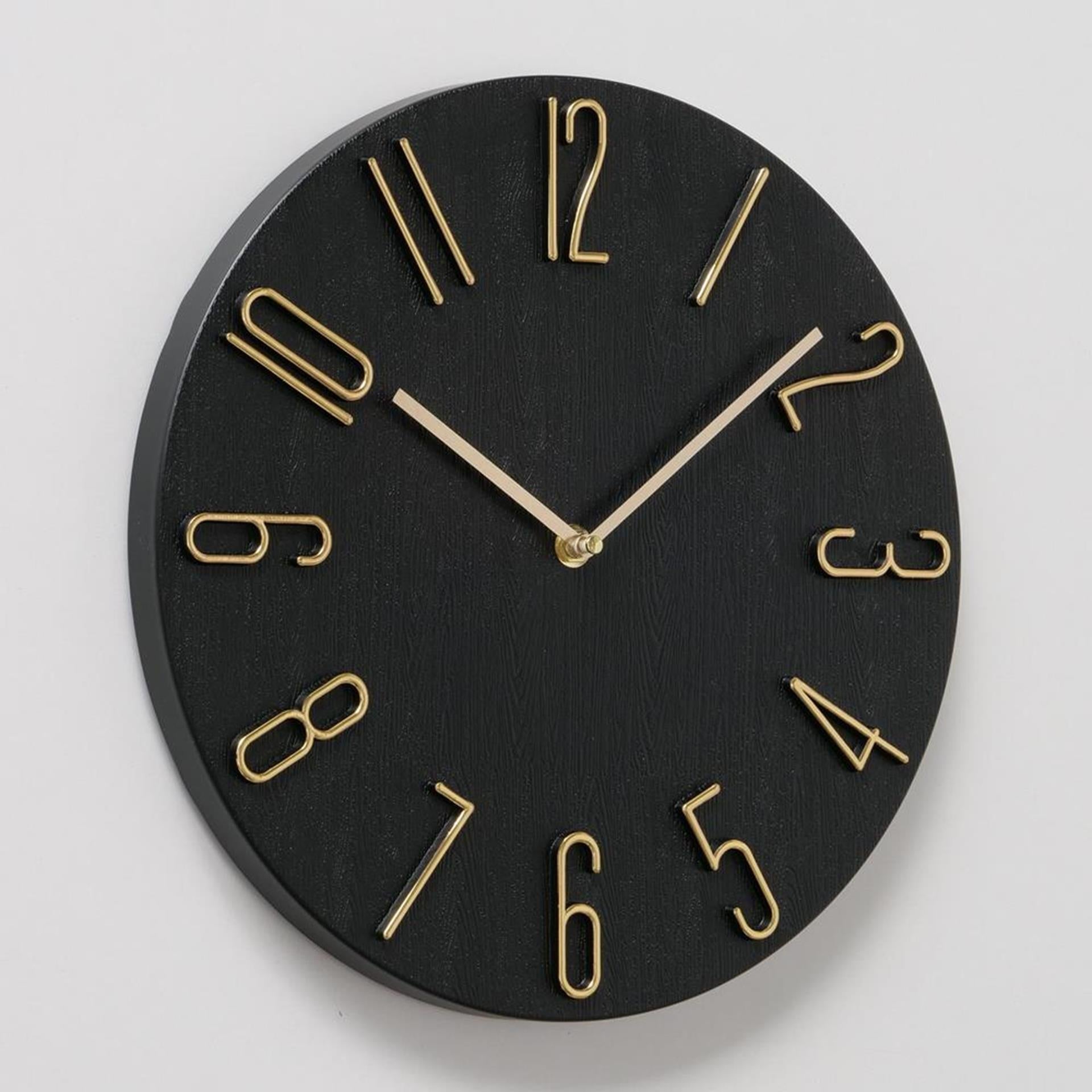 Boltze home horloge murale analogique ø30cm plastique noir