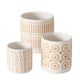 Boltze home ensemble de pots de fleurs 3 pièces en faïence avec impression