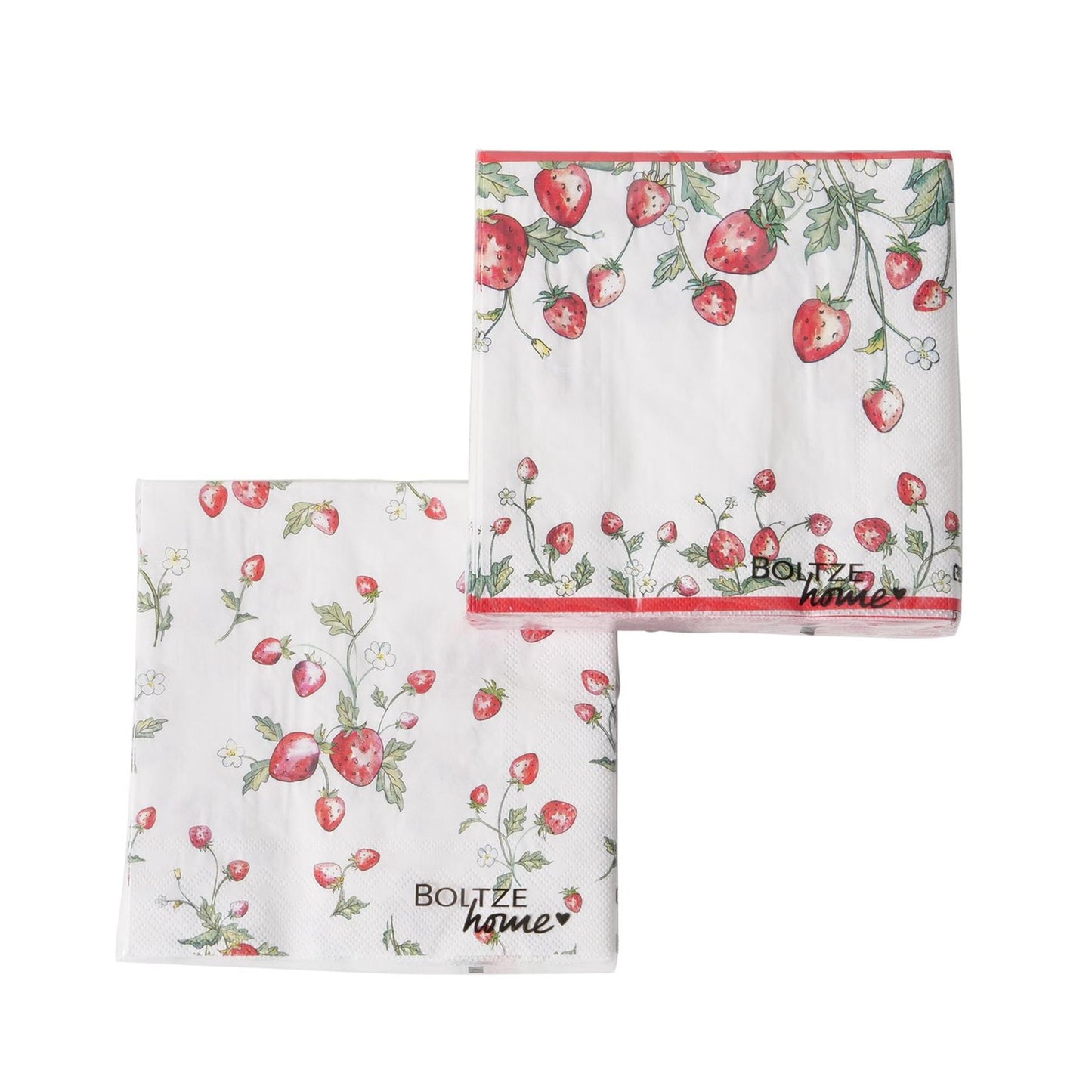 Boltze home serviettes fraise 20 pièces 34x34cm