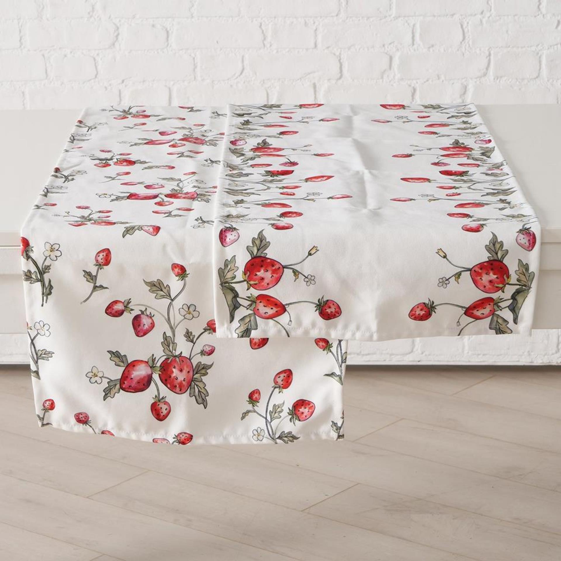 Boltze home chemin de table fraise polyester 40x142cm