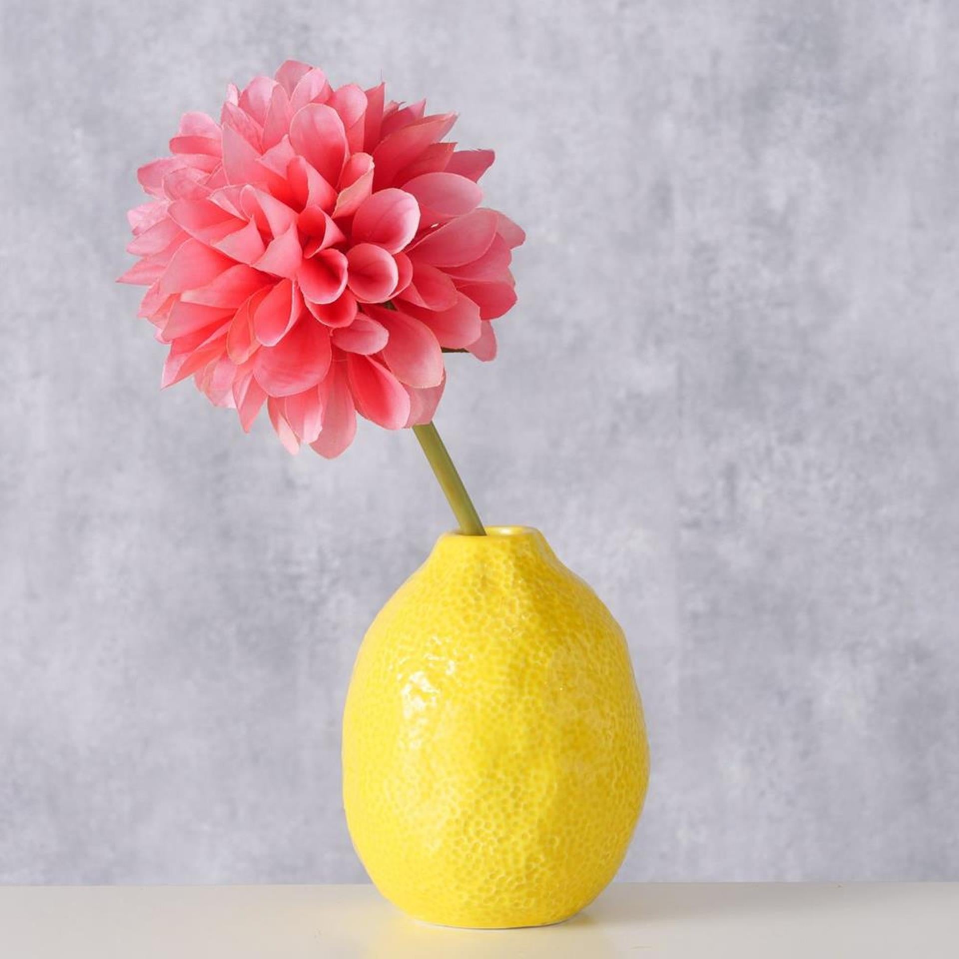 Boltze home vase citron h12cm jaune dolomite