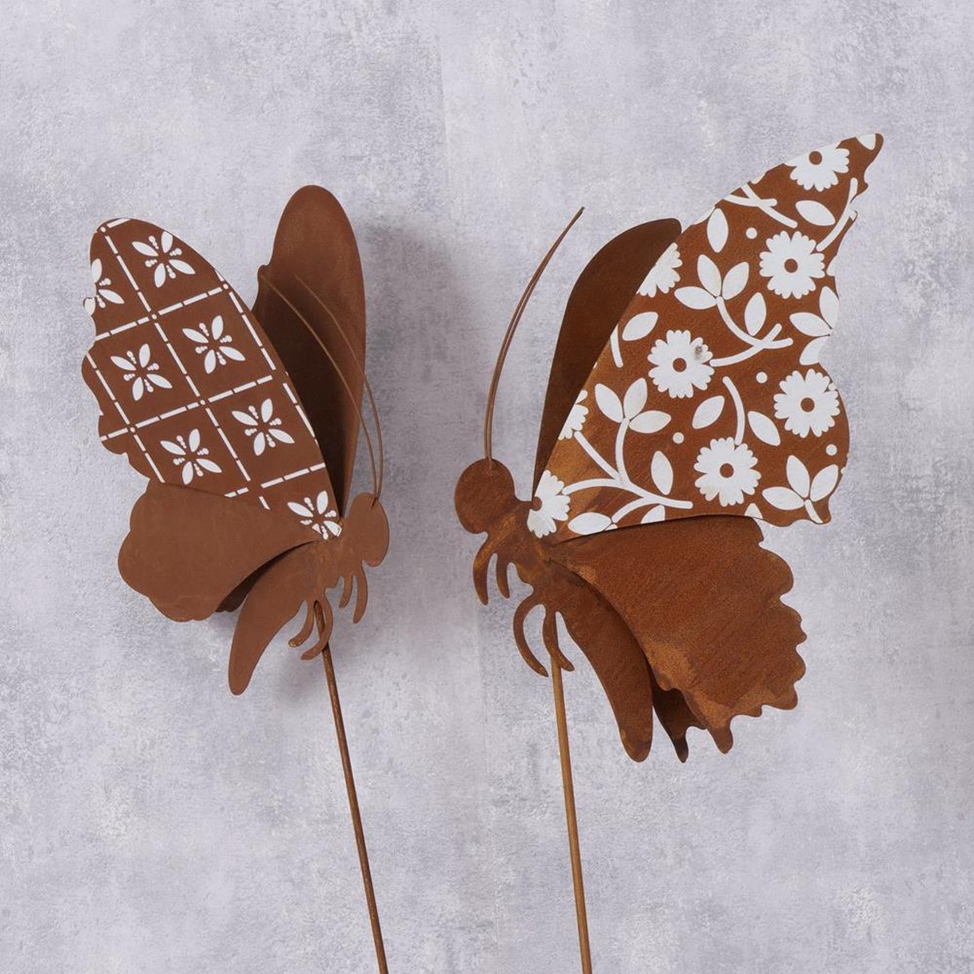 Boltze home bouchon de jardin papillon en fer 125cm