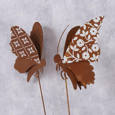 Boltze home bouchon de jardin papillon en fer 125cm