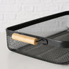 Boltze home plateau métal bois noir 51x27x8cm