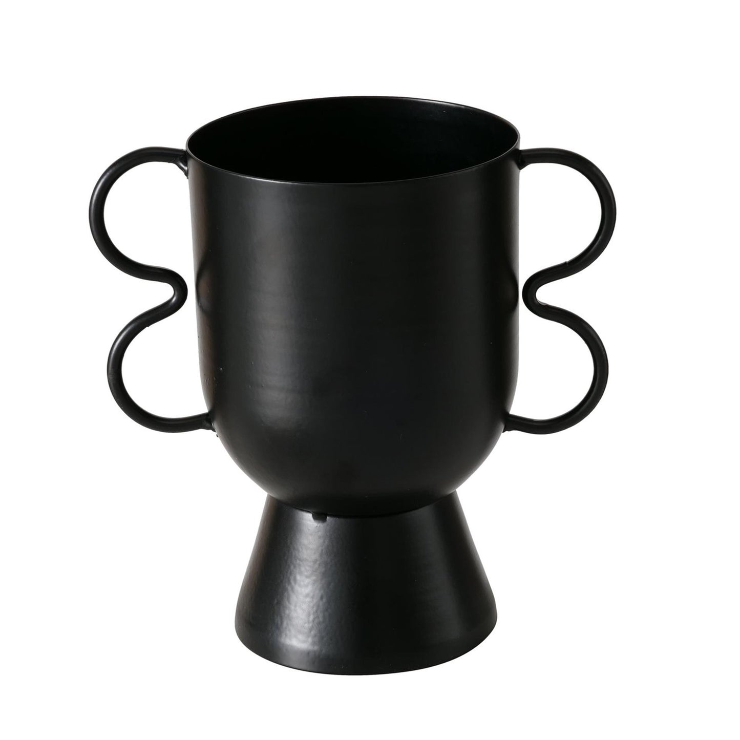 Boltze home pot de fleur h16 métal noir mat