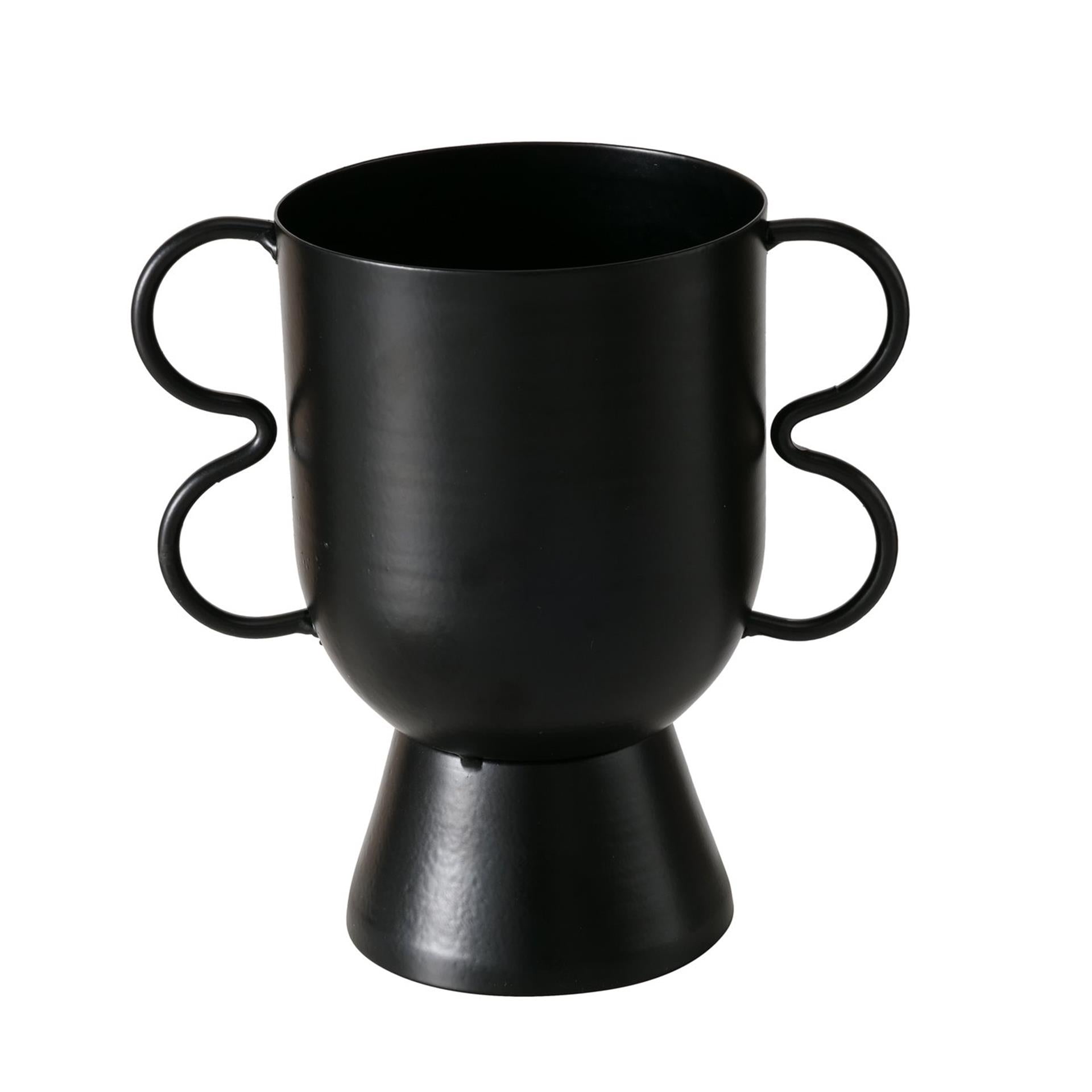 Boltze home pot de fleur h16 métal noir mat