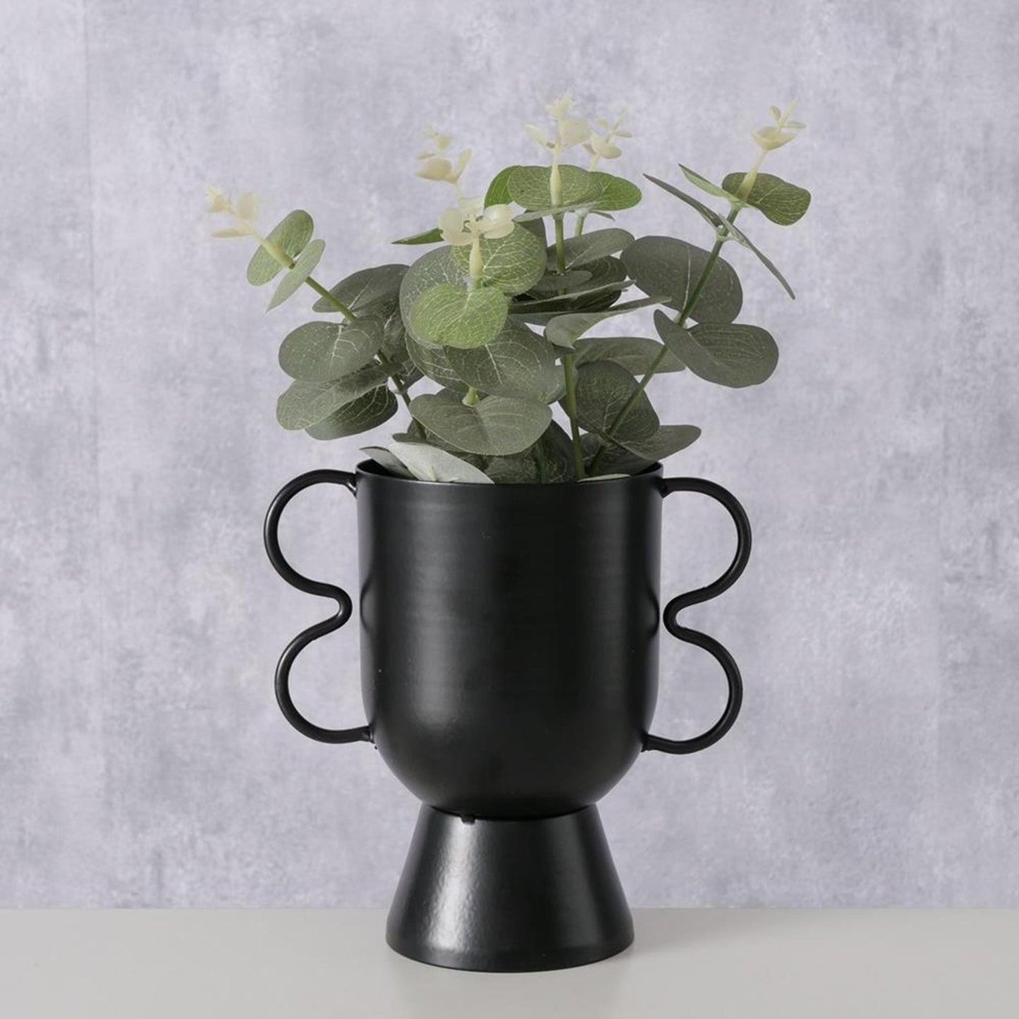 Boltze home pot de fleur h16 métal noir mat