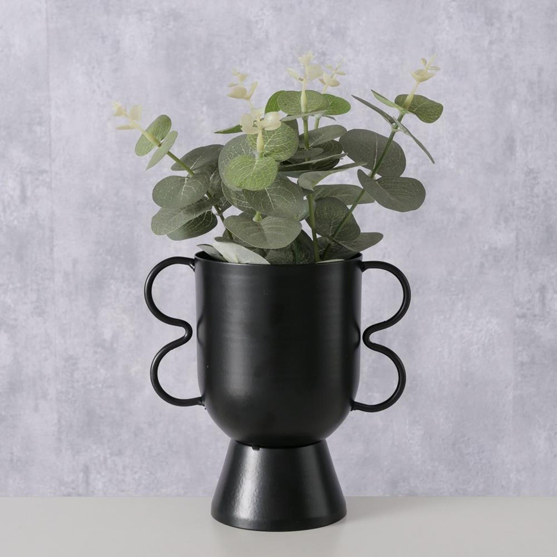 Boltze home pot de fleur h16 métal noir mat