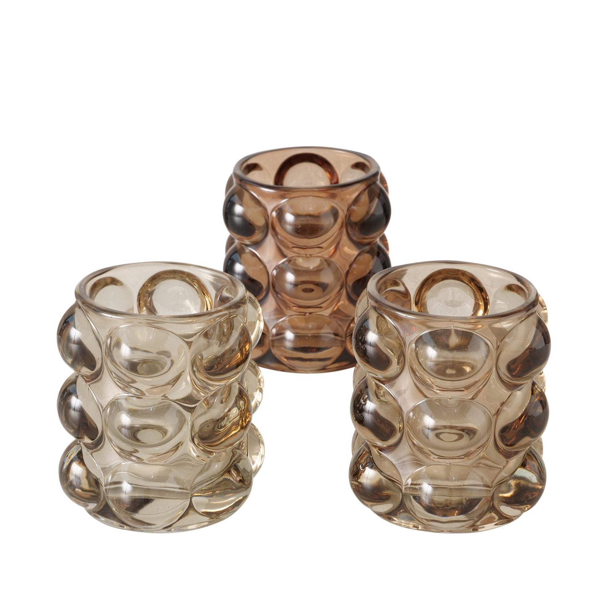 Boltze home photophore h9 cm marron 3 assortis
