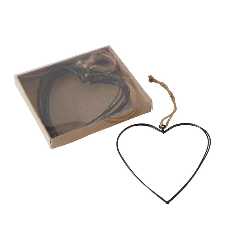 Boltze pendentif home déco coeur lot de 6 11x10x2.5cm