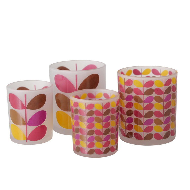 Boltze home photophore rétro 2 pièces verre rose
