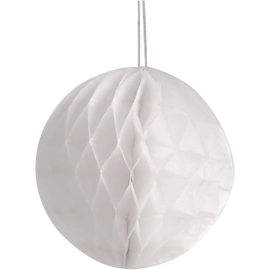 Pompon en papier Creativ company, d 8 cm, blanc, 10 pièces, 1 boîte