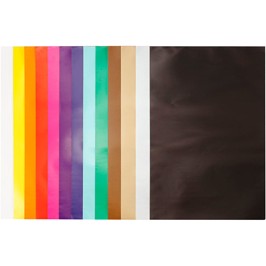 Papier brillant Creativ company, feuille 24x32 cm, 80 gr, différentes couleurs, 50 feuilles 1 boîte