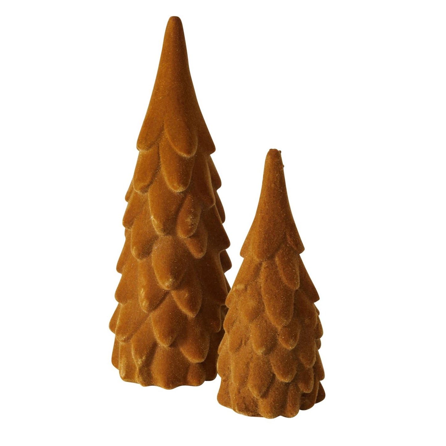 Boltze home image Sapin de Noël marron 2 pièces en velours
