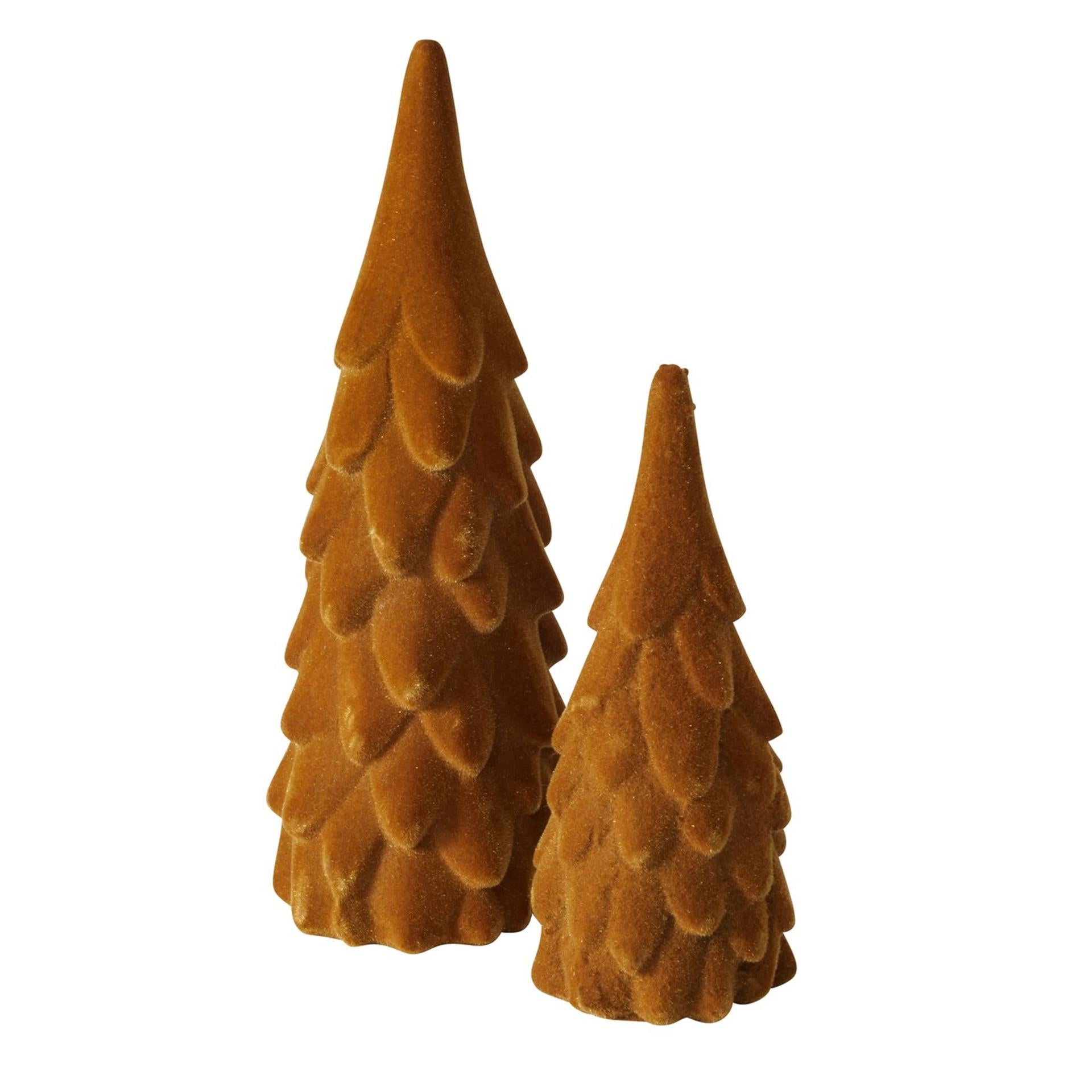 Boltze home image Sapin de Noël marron 2 pièces en velours