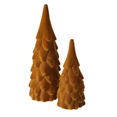 Boltze home image Sapin de Noël marron 2 pièces en velours