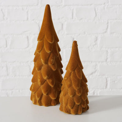 Boltze home image Sapin de Noël marron 2 pièces en velours