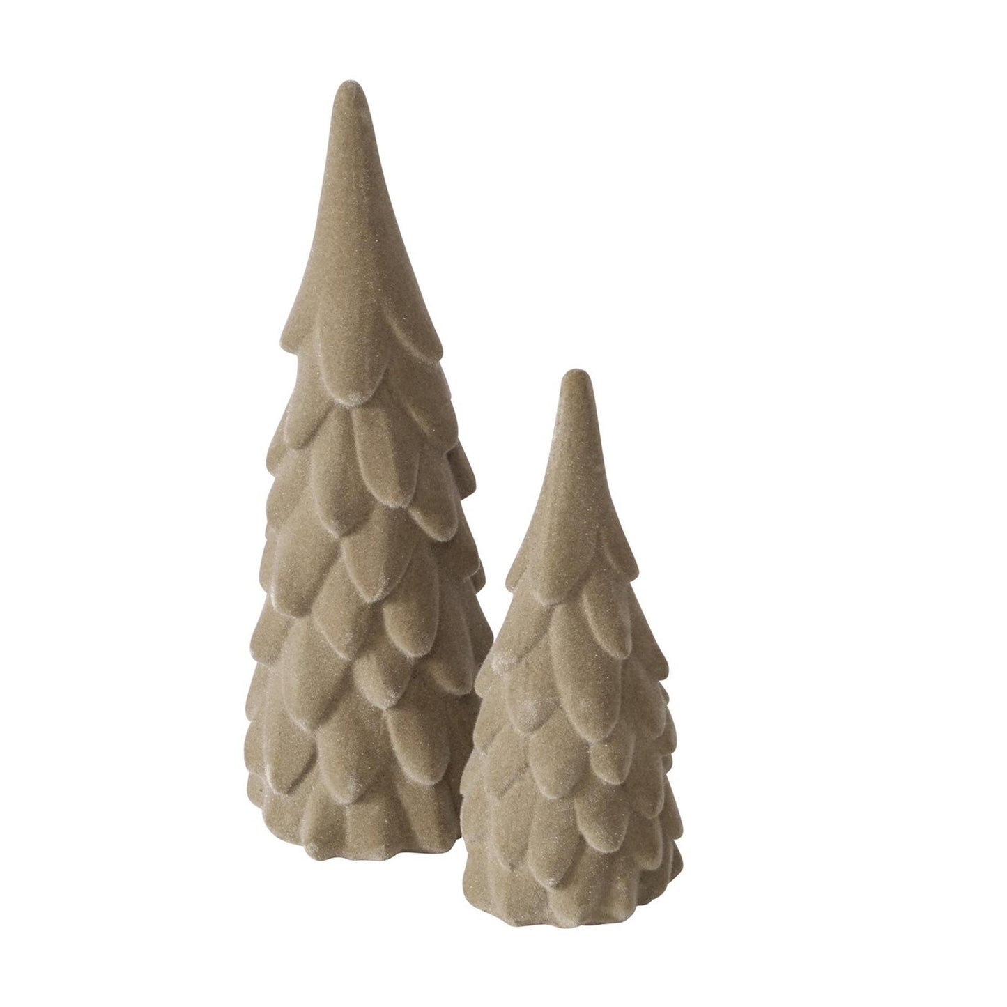 Boltze home image Sapin de Noël beige lot de 2 velours