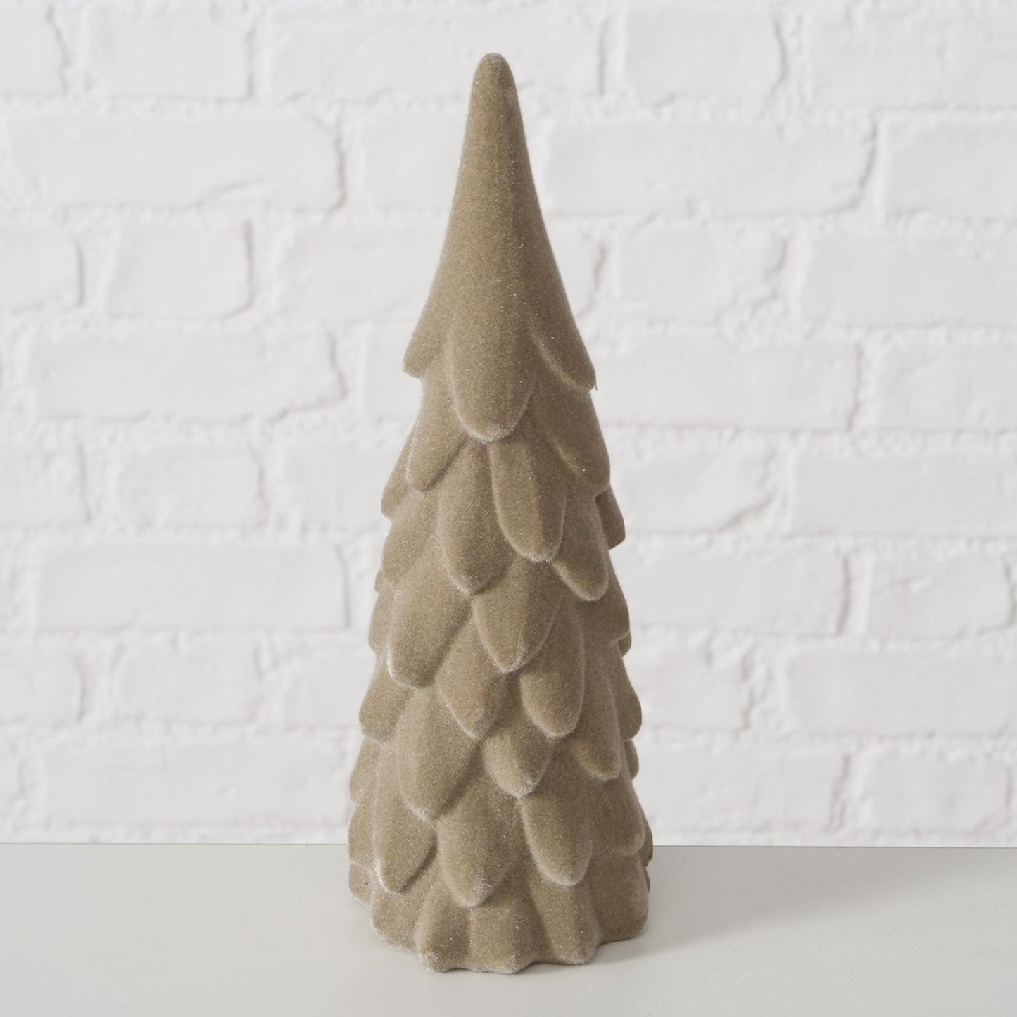 Boltze home image Sapin de Noël beige lot de 2 velours