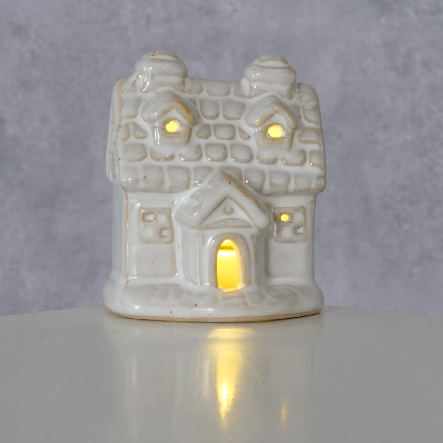 Boltze home déco maison cristo pierre avec LED h7cm blanc