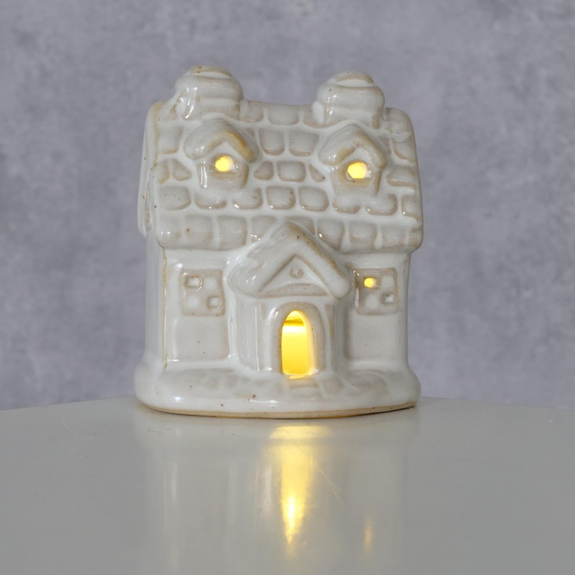 Boltze home déco maison cristo pierre avec LED h7cm blanc